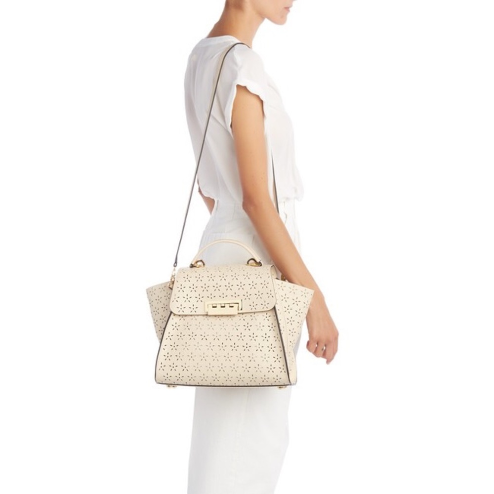 NWT Zac Posen Feminine Lasercut Eartha Floral Ivory Purse - Picture 4 of 13